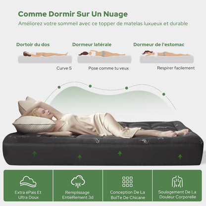 Surmatelas 2 Personne en Viscose de Bambou